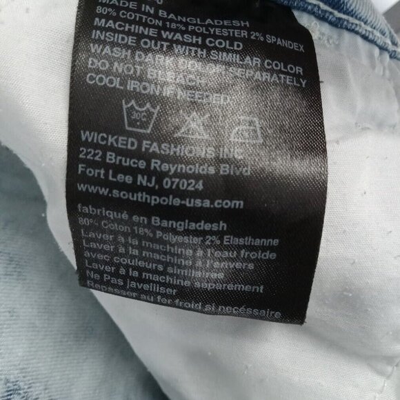 South Pole Jeans Mens Size 46 Blue Light Wash Distressed Thrashed Baggy Y2K - Picture 8 of 8